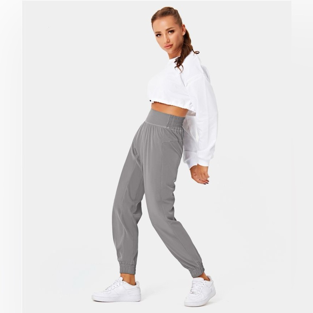 Gray HALARA Elastic Waist Joggers